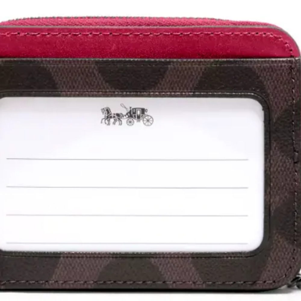 Coach Zip card case with chain NWT